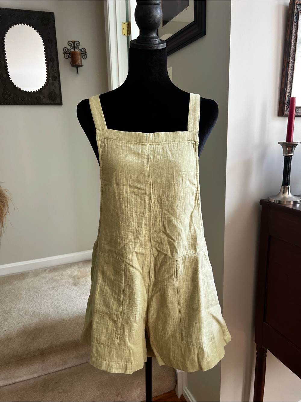 Billabong Beach Crush Romper Women’s Overalls Shorts Avocado Green NWT